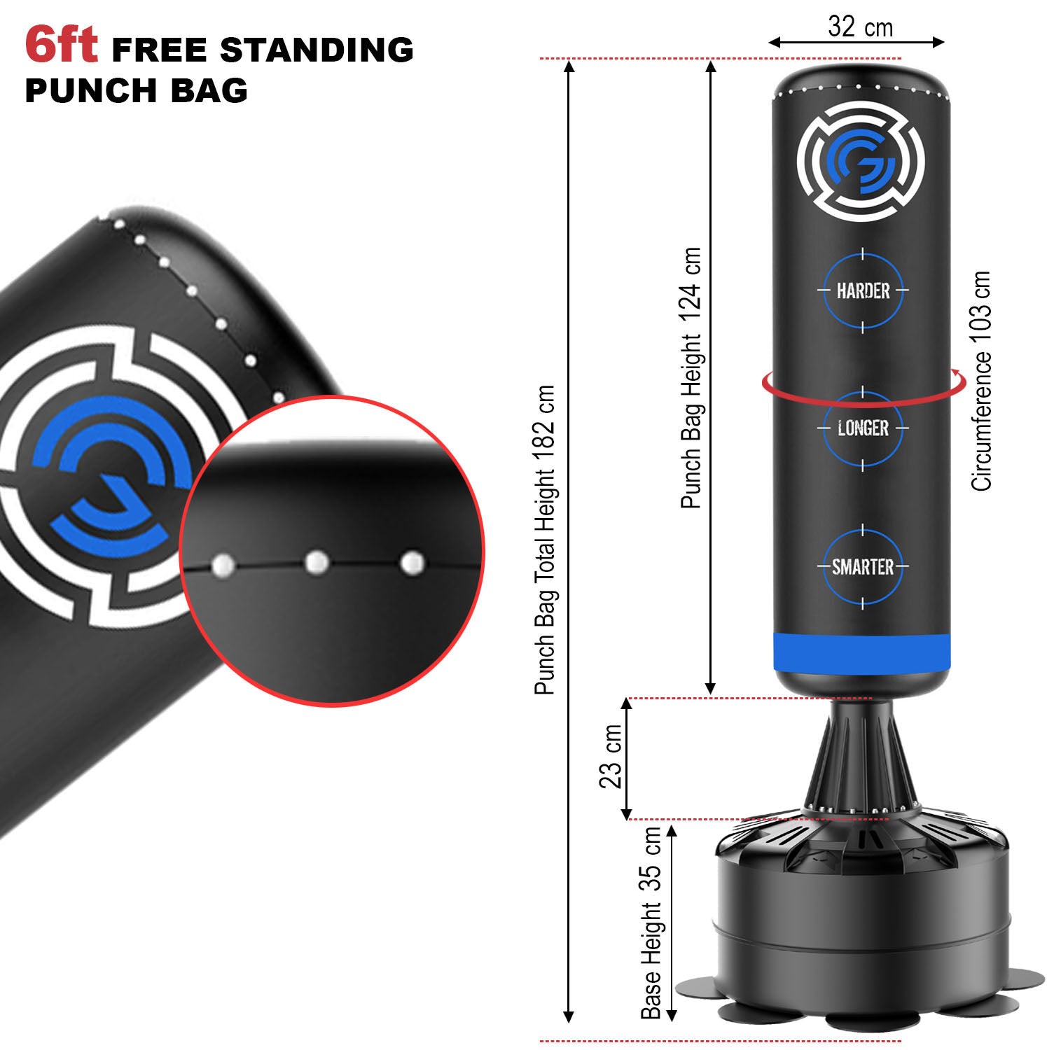 Boxing bag with targets