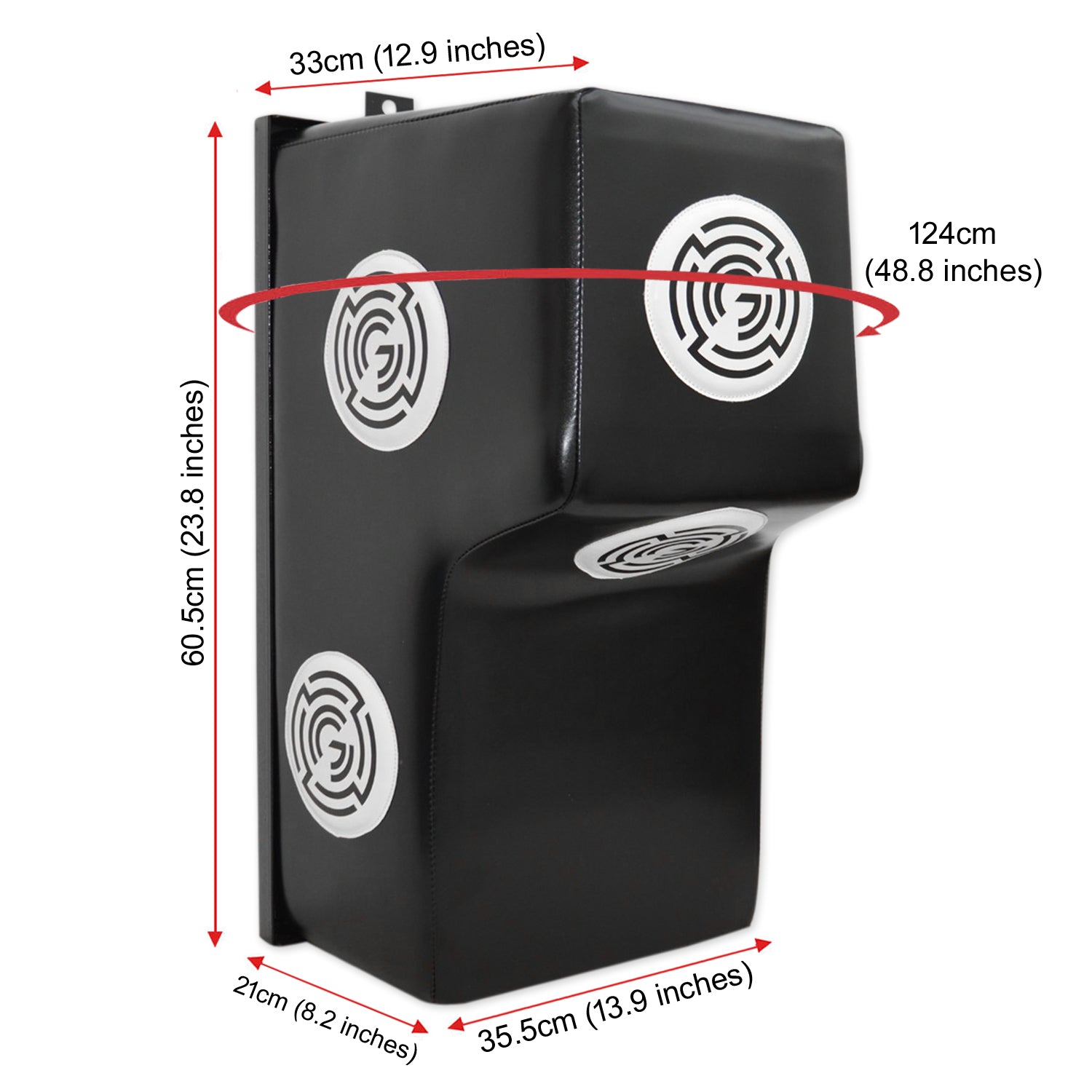 Angled boxing bag