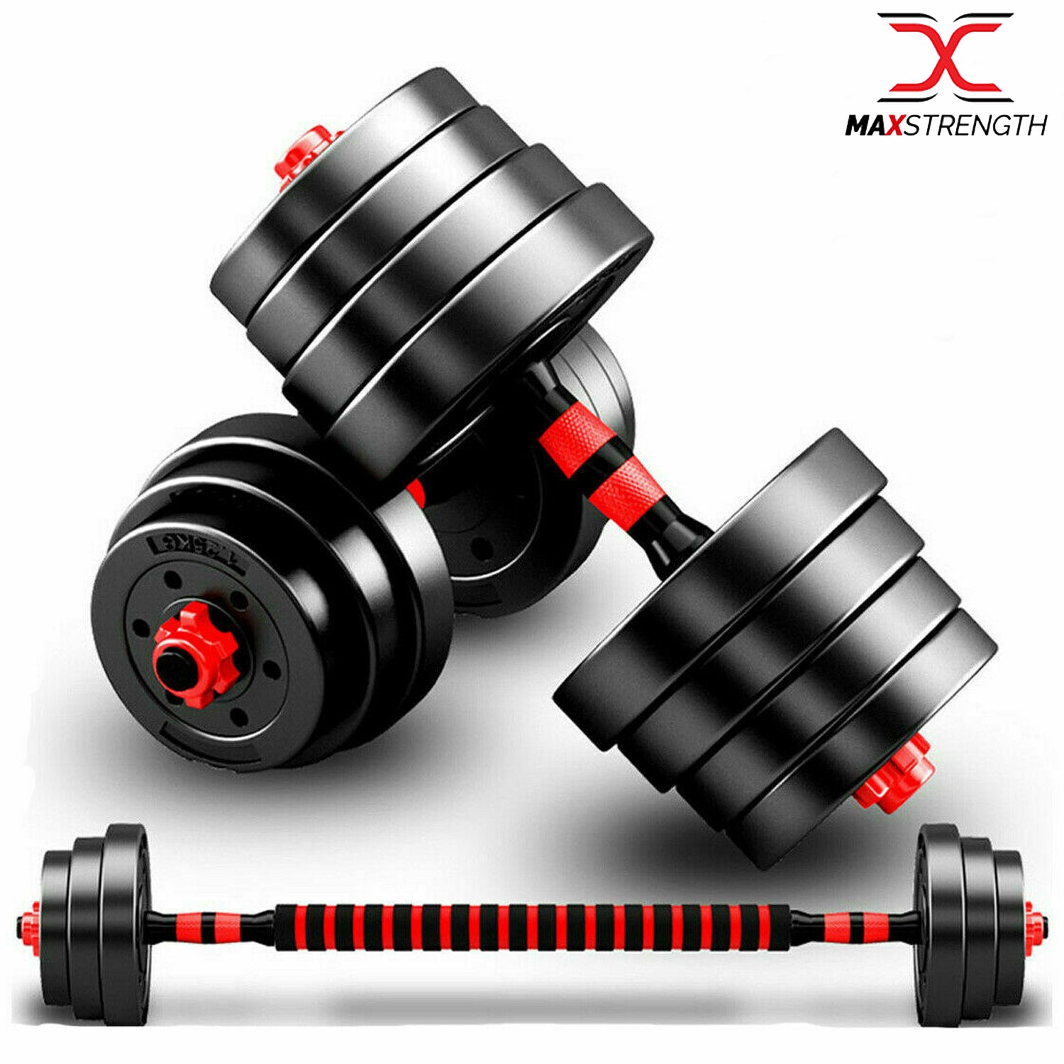 Premium Vinyl Dumbbell Weights Barbell Set for Total Body Fitness